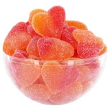 Coeurs de pêches gélifiés candies